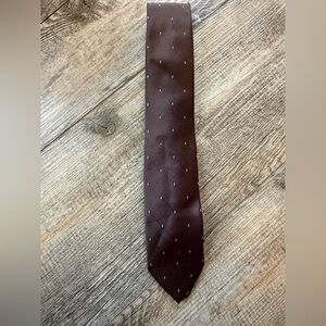Dior Brown Tie with Subtle Dot Pattern
